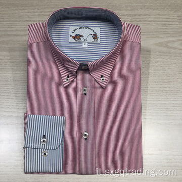 Camicia uomo manica lunga 100% cotone tinto filo